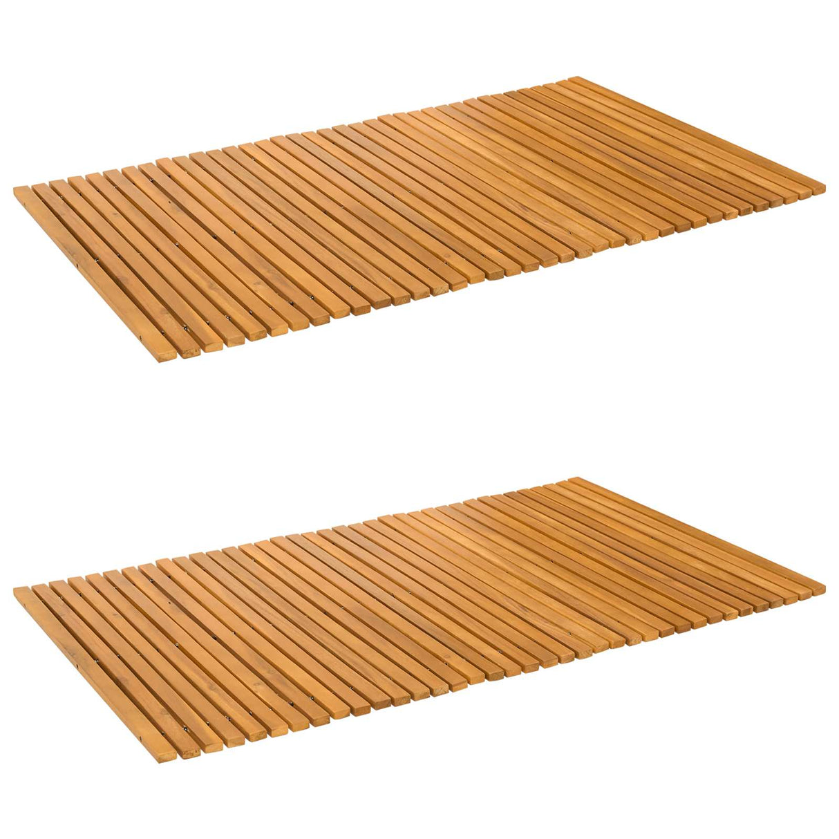 Bath Mat 2 pcs Natural 100 x 60 cm Solid Acacia Wood