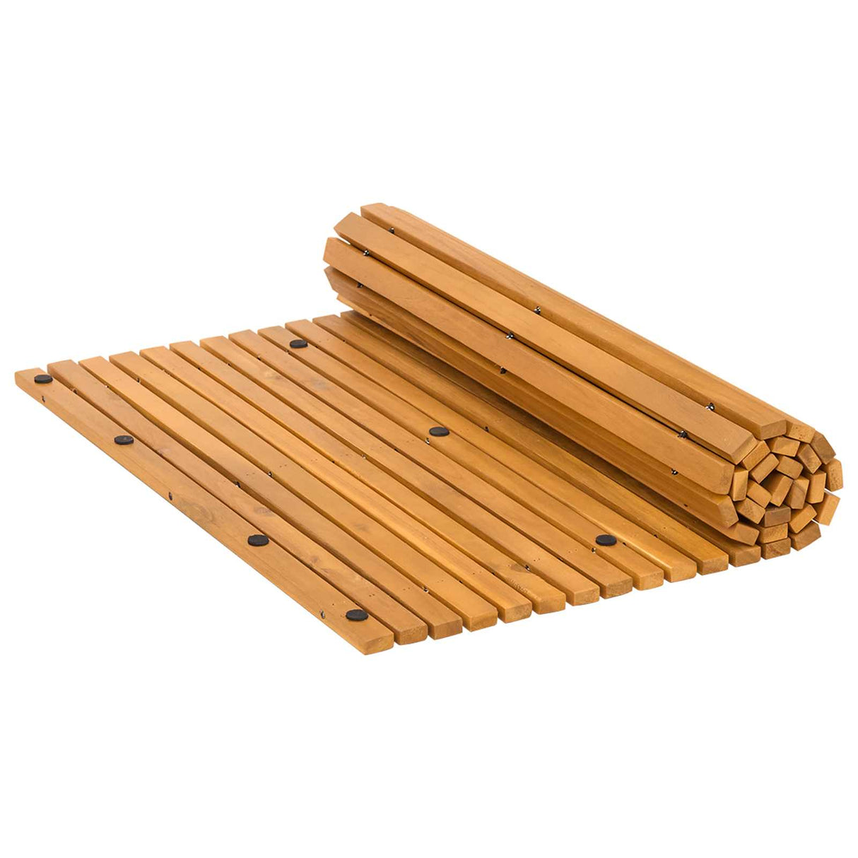 Bath Mat 2 pcs Natural 100 x 60 cm Solid Acacia Wood
