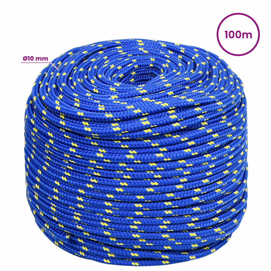 Multipurpose Utility Rope 10 mm 100 m Blue PP 645 kg Max Load