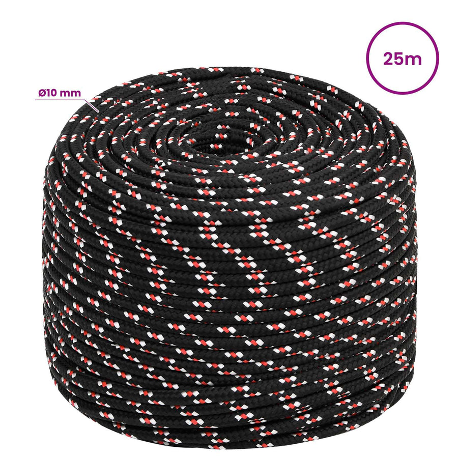 Multipurpose Utility Rope 10 mm 25 m Black and Red PP