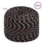 Multipurpose Utility Rope 10 mm 100 m Black and Red PP