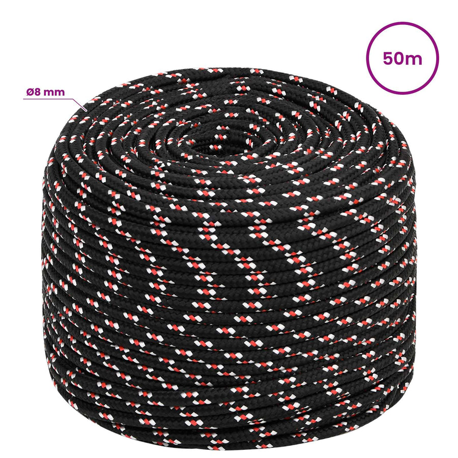 Multipurpose Utility Rope 8 mm 50 m Black and Red PP