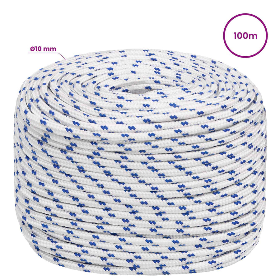 Multipurpose Utility Rope 10 mm 100 m White and Blue PP