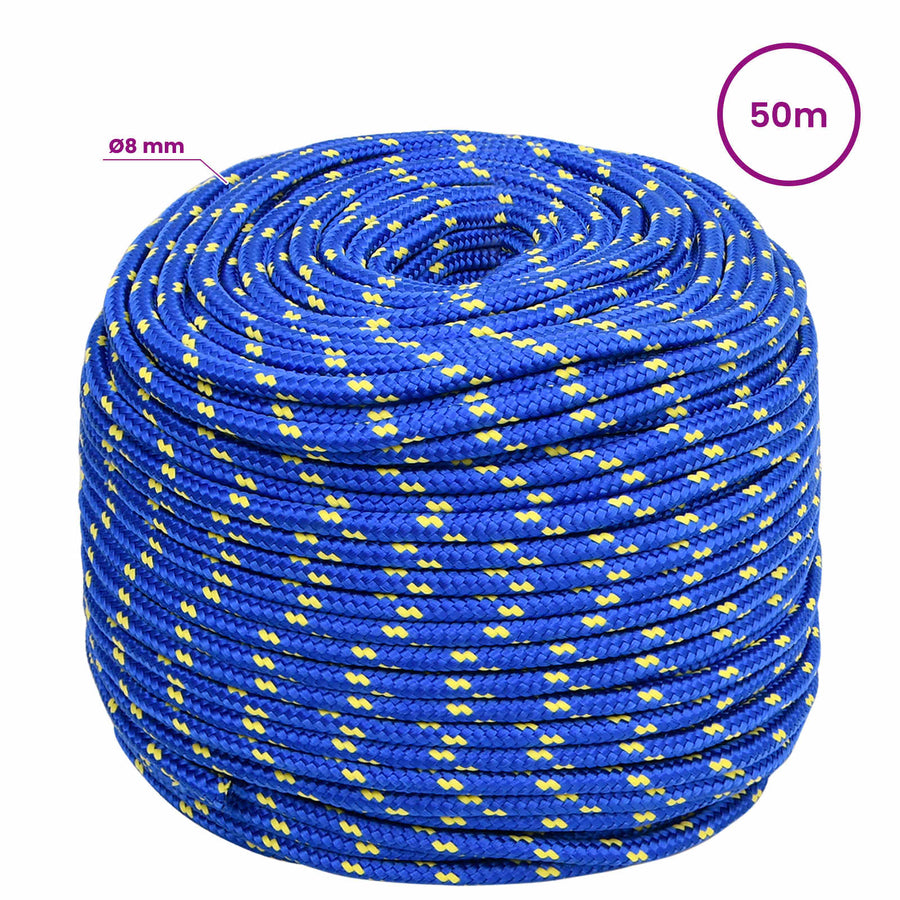 Multipurpose Utility Rope 8 mm 50 m Blue PP 420 kg Max Load