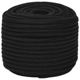 Multipurpose Utility Rope 12 mm 50 m Black Polyester