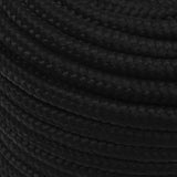 Multipurpose Utility Rope 12 mm 100 m Black Polyester - Side View