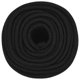 Multipurpose Utility Rope 12 mm 100 m Black Polyester - Front View