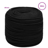Multipurpose Utility Rope 10 mm 100 m Black Polyester - 45-Degree Angle