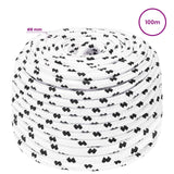 Multipurpose Utility Rope 8 mm 100 m White Polyester - 45-Degree Angle