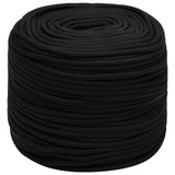 Multipurpose Utility Rope 8 mm 50 m Black Polyester