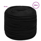 Multipurpose Utility Rope 6 mm 50 m Black Polyester - 45-Degree Angle
