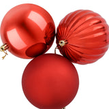 Christmas Ball Set XXL 3 pcs Red Ø 25 cm Plastic - Top-Down View