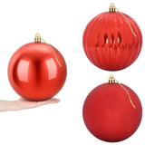 Christmas Ball Set XXL 3 pcs Red Ø 25 cm Plastic - Front View