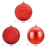 Christmas Ball Set XXL 3 pcs Red Ø 25 cm Plastic - 45-Degree Angle