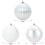 Christmas Ball Set XXL 3 pcs White Ø 25 cm Plastic - 45-Degree Angle