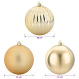 Christmas Ball Set XXL 3 pcs Gold Ø 25 cm Plastic - 45-Degree Angle
