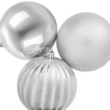 Christmas Ball Set XXL 3 pcs Silver Ø 25 cm Plastic - Top-Down View