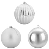 Christmas Ball Set XXL 3 pcs Silver Ø 25 cm Plastic - Side View