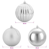 Christmas Ball Set XXL 3 pcs Silver Ø 25 cm Plastic - 45-Degree Angle