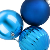 Christmas Ball Set XXL 3 pcs Blue Ø 25 cm Plastic - Top-Down View