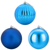 Christmas Ball Set XXL 3 pcs Blue Ø 25 cm Plastic - Side View