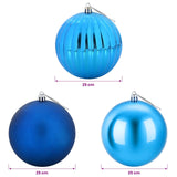 Christmas Ball Set XXL 3 pcs Blue Ø 25 cm Plastic - 45-Degree Angle