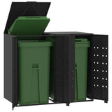 Wheelie Bin Storage for 2 Bins Black 138x79x117 cm Steel - Front View