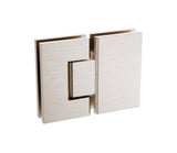 110x80cm Corner Frameless Shower Screen with Nickel F-Brackets and SS Hinges, Square Double Pull Handle