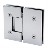 110x90cm Corner Frameless Shower Screen with Chrome F-Brackets and SS Hinges, Square Double Pull Handle - Extra Image