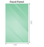 110x110cm Corner Frameless Shower Screen with Gold U-Brackets and Floor U-Bracket and SS Hinges, Square Double Pull Handle
