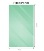 120x70cm Corner Frameless Shower Screen with Black F-Brackets and SS Hinges, Square Double Pull Handle