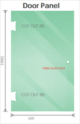 120x100cm Corner Frameless Shower Screen with White U-Brackets and SS Hinges, Square Double Pull Handle