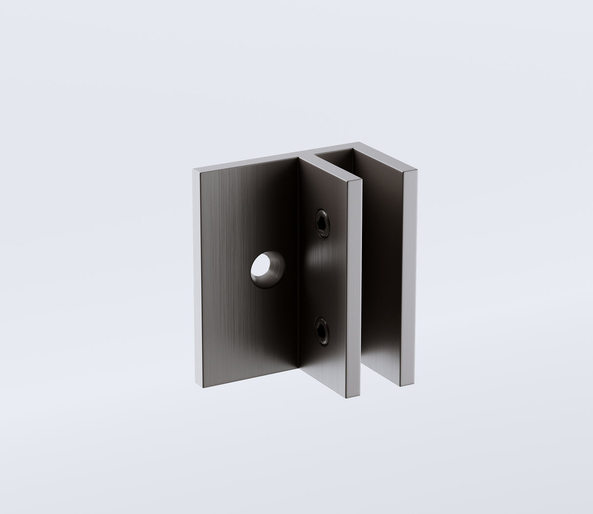 120x120cm Corner Frameless Shower Screen with Gunmetal F-Brackets and SS Hinges, Square Double Pull Handle