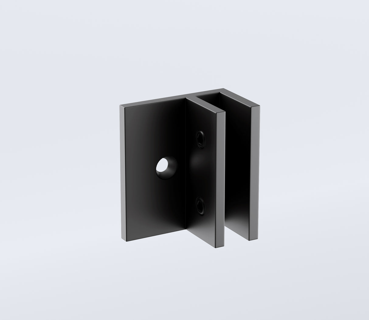 90x70cm Corner Frameless Shower Screen with Black F-Brackets and Brass Hinges, Square Knob Handle