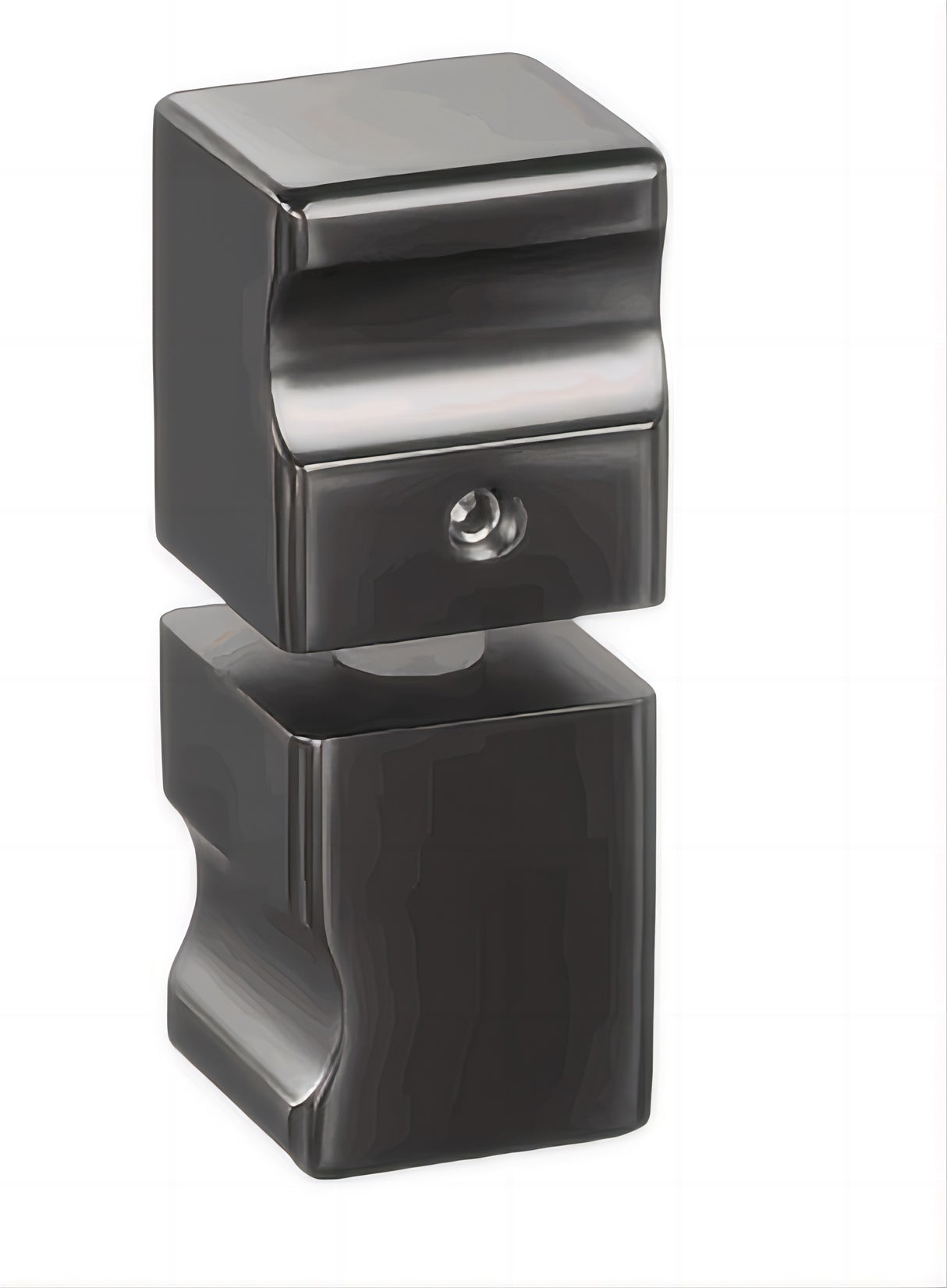 90x80cm Corner Frameless Shower Screen with Gunmetal U-Brackets and Floor U-Bracket and Brass Hinges, Square Knob Handle