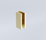 100x80cm Corner Frameless Shower Screen with Gold U-Brackets and Floor U-Bracket and Brass Hinges, Square Knob Handle