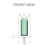 100x90cm Corner Frameless Shower Screen with Black U-Brackets and Brass Hinges, Square Knob Handle - Extra Image
