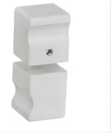120x100cm Corner Frameless Shower Screen with White Wall Channel and Floor F-Bracket and Brass Hinges, Square Knob Handle