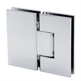 90x90cm Corner Frameless Shower Screen with Chrome U-Brackets and Brass Hinges, Round Knob Handle