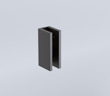 110x80cm Corner Frameless Shower Screen with Black U-Brackets and Brass Hinges, Round Knob Handle - Close-Up Angle