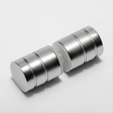 110x90cm Corner Frameless Shower Screen with Nickel U-Brackets and Brass Hinges, Round Knob Handle