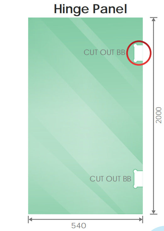 120x110cm Corner Frameless Shower Screen with Nickel F-Brackets and Brass Hinges, Round Knob Handle