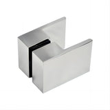 90x70cm Corner Frameless Shower Screen with Chrome U-Brackets and Floor U-Bracket and Brass Hinges, Square Double Pull Handle