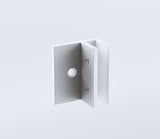 90x80cm Corner Frameless Shower Screen with White F-Brackets and Brass Hinges, Square Double Pull Handle