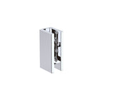 120x100cm Corner Frameless Shower Screen with Chrome U-Brackets and Brass Hinges, Square Double Pull Handle