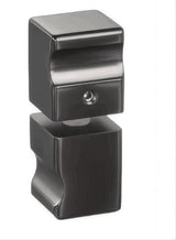 90x70cm Gunmetal Corner Frameless Shower Screen with Wall Channel and Floor Channel Brackets, Stainless Steel Hinges & Square Knob Handle - Extra Image