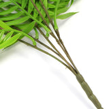 Hanging Fresh Green Bamboo Leaf Fern UV Resistant 80cm - Top-Down View