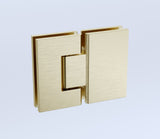 100x70cm Gold Corner Frameless Shower Screen with Wall Channel and Floor Channel Brackets, Stainless Steel Hinges & Square Knob Handle