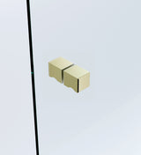 100x80cm Gold Corner Frameless Shower Screen with Wall Channel Brackets, Stainless Steel Hinges & Square Knob Handle - Extra Image