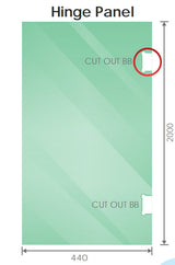 110x100cm Gold Corner Frameless Shower Screen with Wall Channel and Floor Channel Brackets, Stainless Steel Hinges & Square Knob Handle